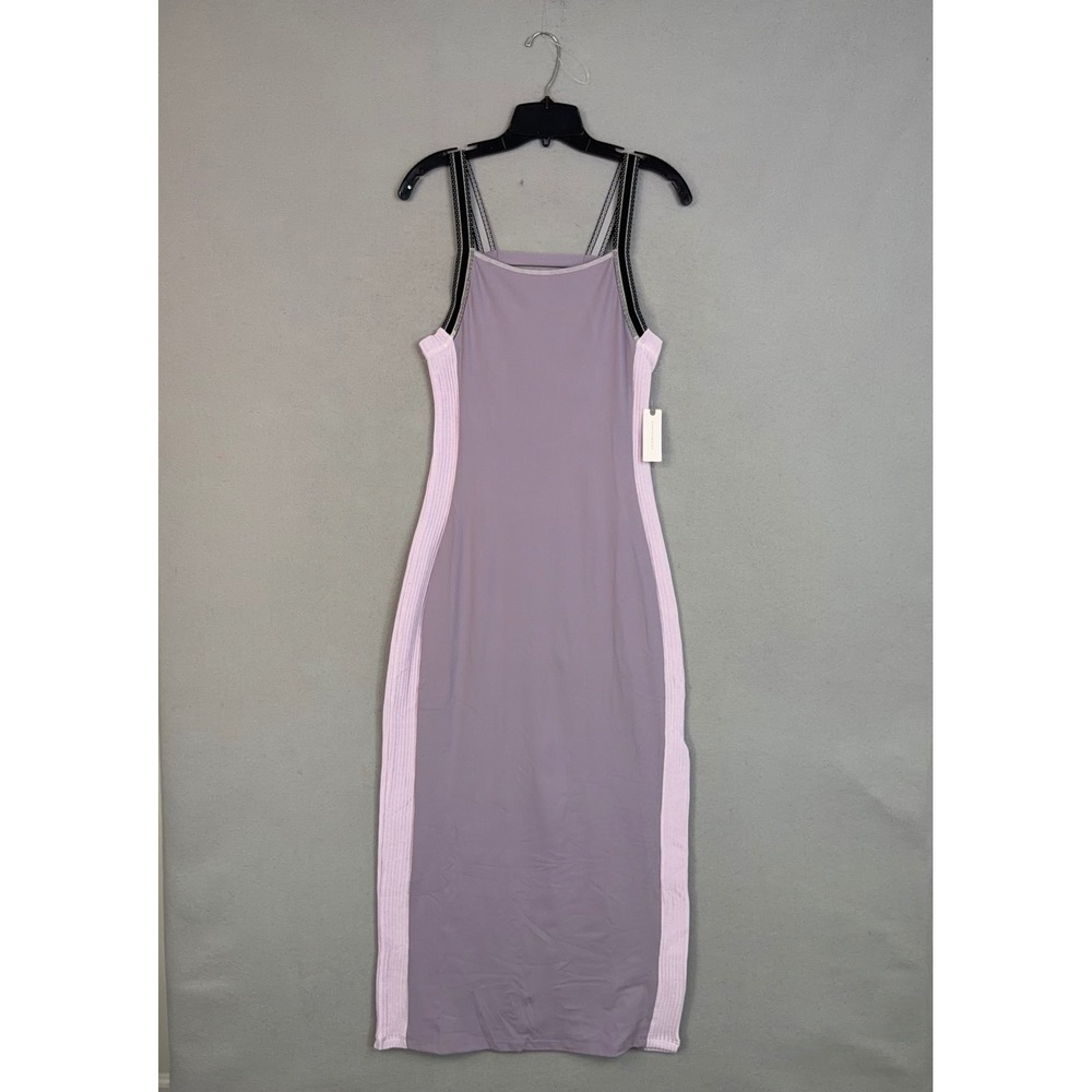 Daily Practice Dress Womens Medium Lavender Colorblock Athleisure Bodycon MIdi